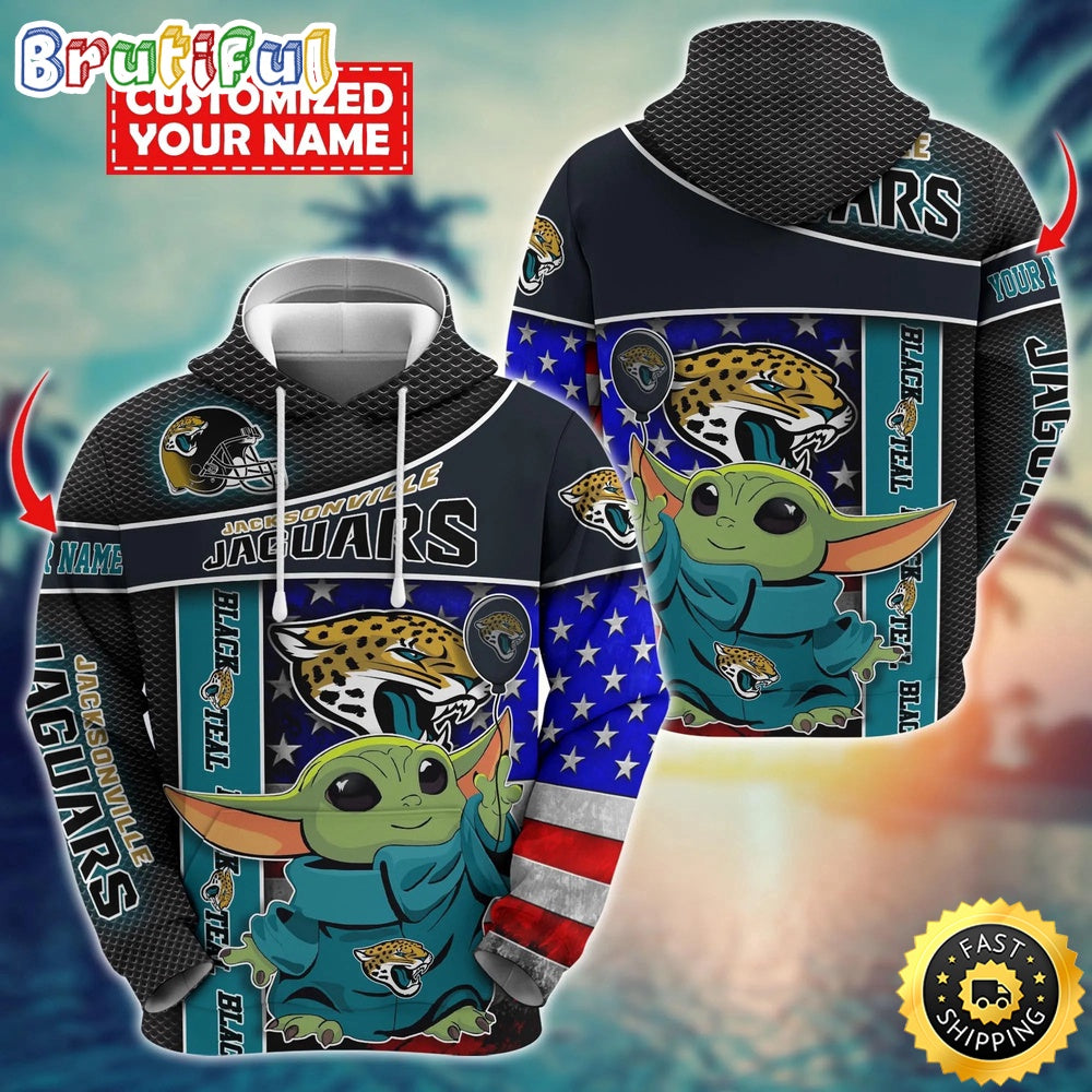 Personalized NFL Jacksonville Jaguars Hoodie Baby Yoda Unisex Hoodie