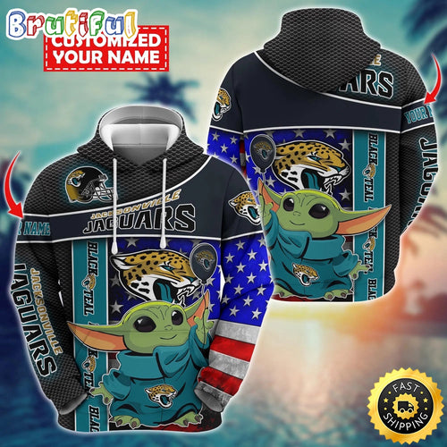 Personalized NFL Jacksonville Jaguars Hoodie Baby Yoda Unisex Hoodie