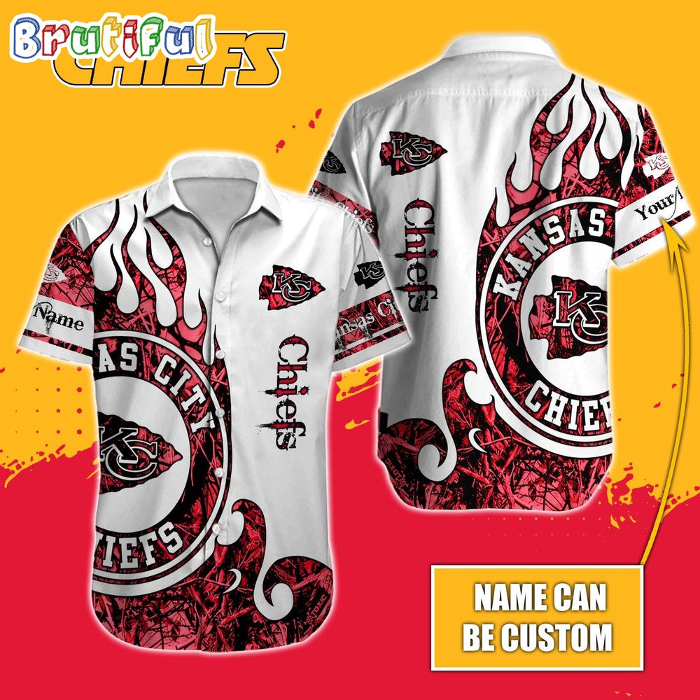 Personalized NFL Kansas City Chiefs Hawaiian Shirt Special Realtree Hunting Design Aloha Shirt
