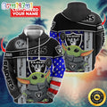 Personalized NFL Las Vegas Raiders Hoodie Baby Yoda Unisex Hoodie