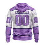 Personalized NFL Los Angeles Chargers All Over Print Zip Hoodie 3D Special Lavender Fights Cancer Unisex Tshirt