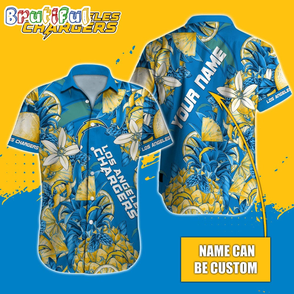 Personalized NFL Los Angeles Chargers Hawaiian Shirt Special Tropical Fruit Aloha Shirt