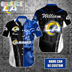Personalized NFL Los Angeles Rams Hawaiian Shirt Special Half Tone Mascot Aloha Shirt