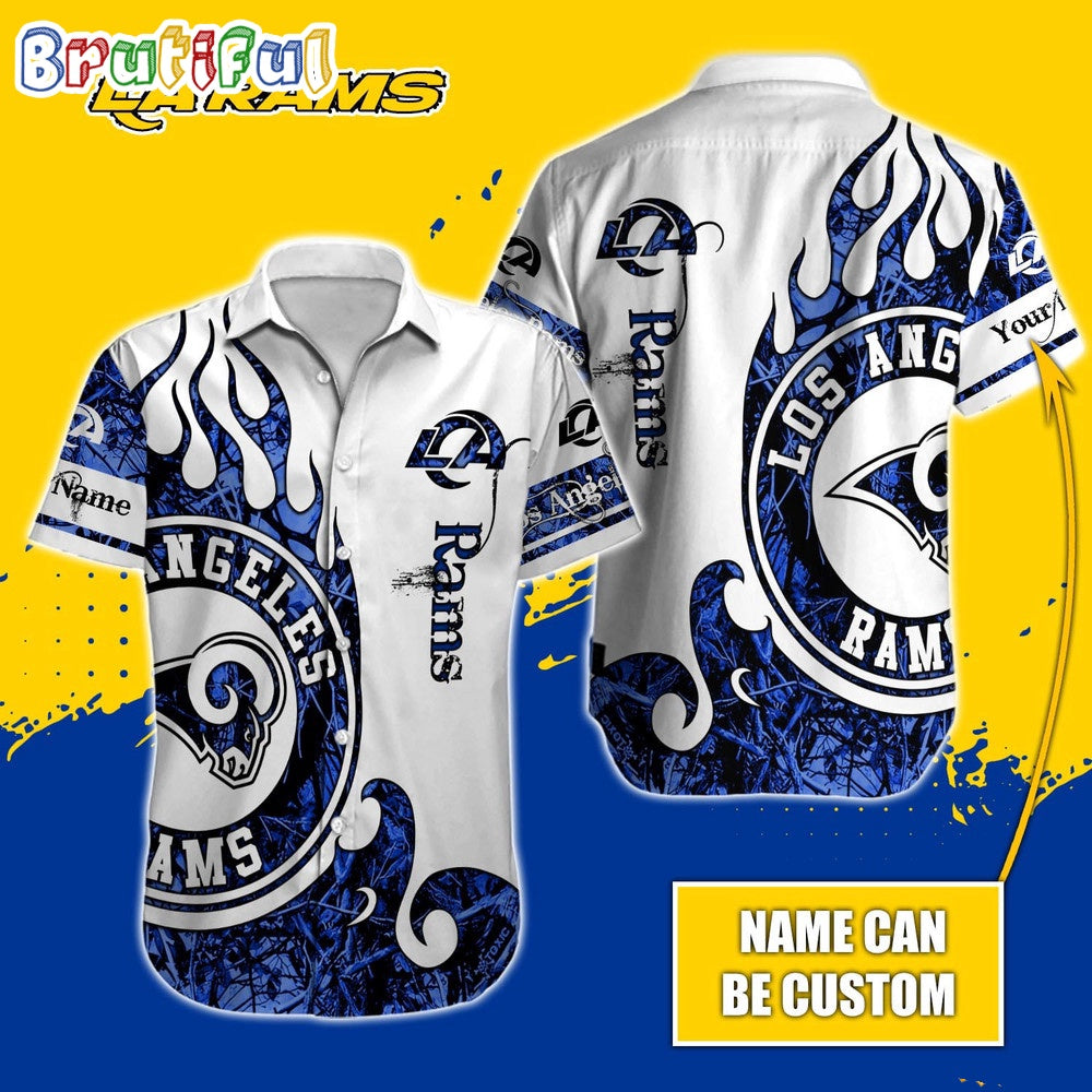 Personalized NFL Los Angeles Rams Hawaiian Shirt Special Realtree Hunting Design Aloha Shirt