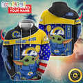 Personalized NFL Los Angeles Rams Hoodie Baby Yoda Unisex Hoodie