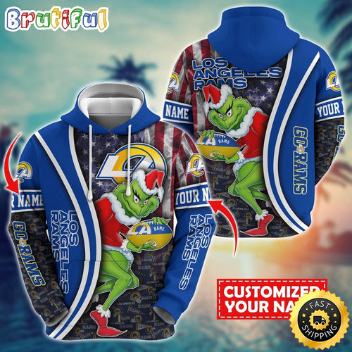Personalized NFL Los Angeles Rams Hoodie Grinch Unisex Hoodie