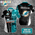 Personalized NFL Miami Dolphins Hawaiian Shirt Special Half Tone Mascot Aloha Shirt