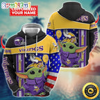 Personalized NFL Minnesota Vikings Hoodie Baby Yoda Unisex Hoodie