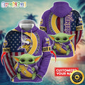Personalized NFL Minnesota Vikings Hoodie Baby Yoda Unisex Hoodie For Fans