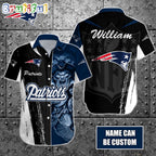 Personalized NFL New England Patriots Hawaiian Shirt Special Half Tone Mascot Aloha Shirt