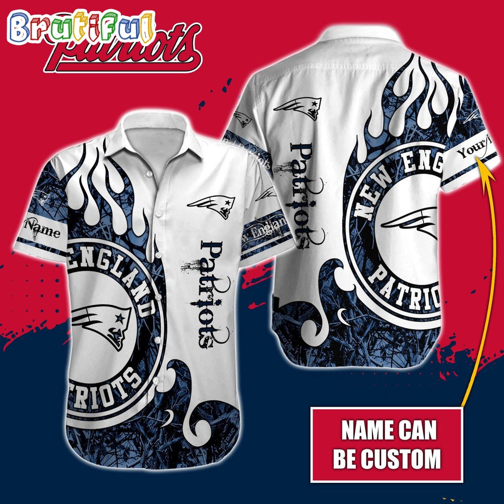 Personalized NFL New England Patriots Hawaiian Shirt Special Realtree Hunting Design Aloha Shirt