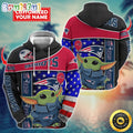 Personalized NFL New England Patriots Hoodie Baby Yoda Unisex Hoodie