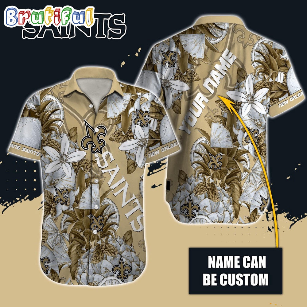 Personalized NFL New Orleans Saints Hawaiian Shirt Special Tropical Fruit Aloha Shirt