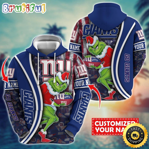 Personalized NFL New York Giants Hoodie Grinch Unisex Hoodie