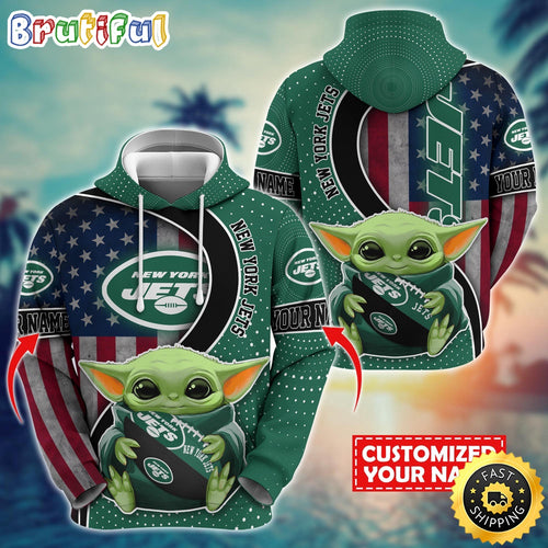 Personalized NFL New York Jets Hoodie Baby Yoda Unisex Hoodie For Fans