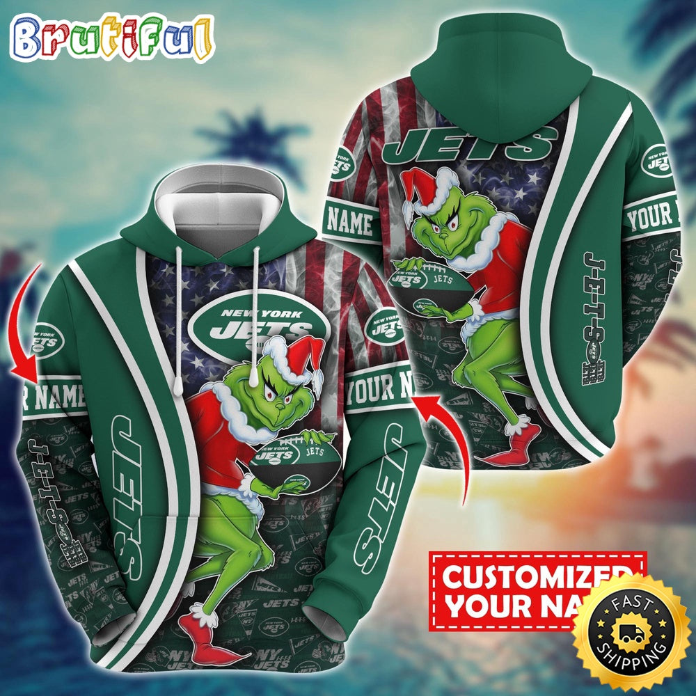 Personalized NFL New York Jets Hoodie Grinch Unisex Hoodie
