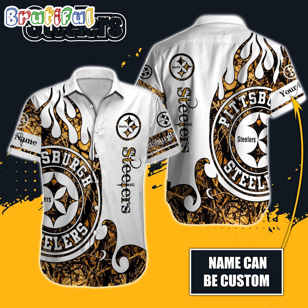 Personalized NFL Pittsburgh Steelers Hawaiian Shirt Special Realtree Hunting Design Aloha Shirt