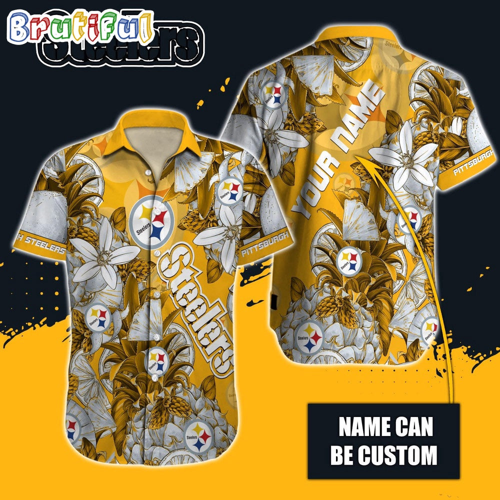 Personalized NFL Pittsburgh Steelers Hawaiian Shirt Special Tropical Fruit Aloha Shirt