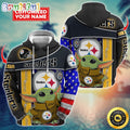 Personalized NFL Pittsburgh Steelers Hoodie Baby Yoda Unisex Hoodie
