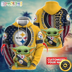 Personalized NFL Pittsburgh Steelers Hoodie Baby Yoda Unisex Hoodie For Fans