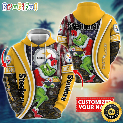 Personalized NFL Pittsburgh Steelers Hoodie Grinch Unisex Hoodie