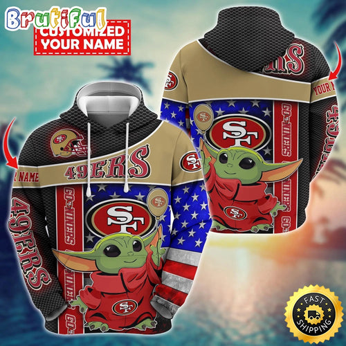 Personalized NFL San Francisco 49ers Hoodie Baby Yoda Unisex Hoodie