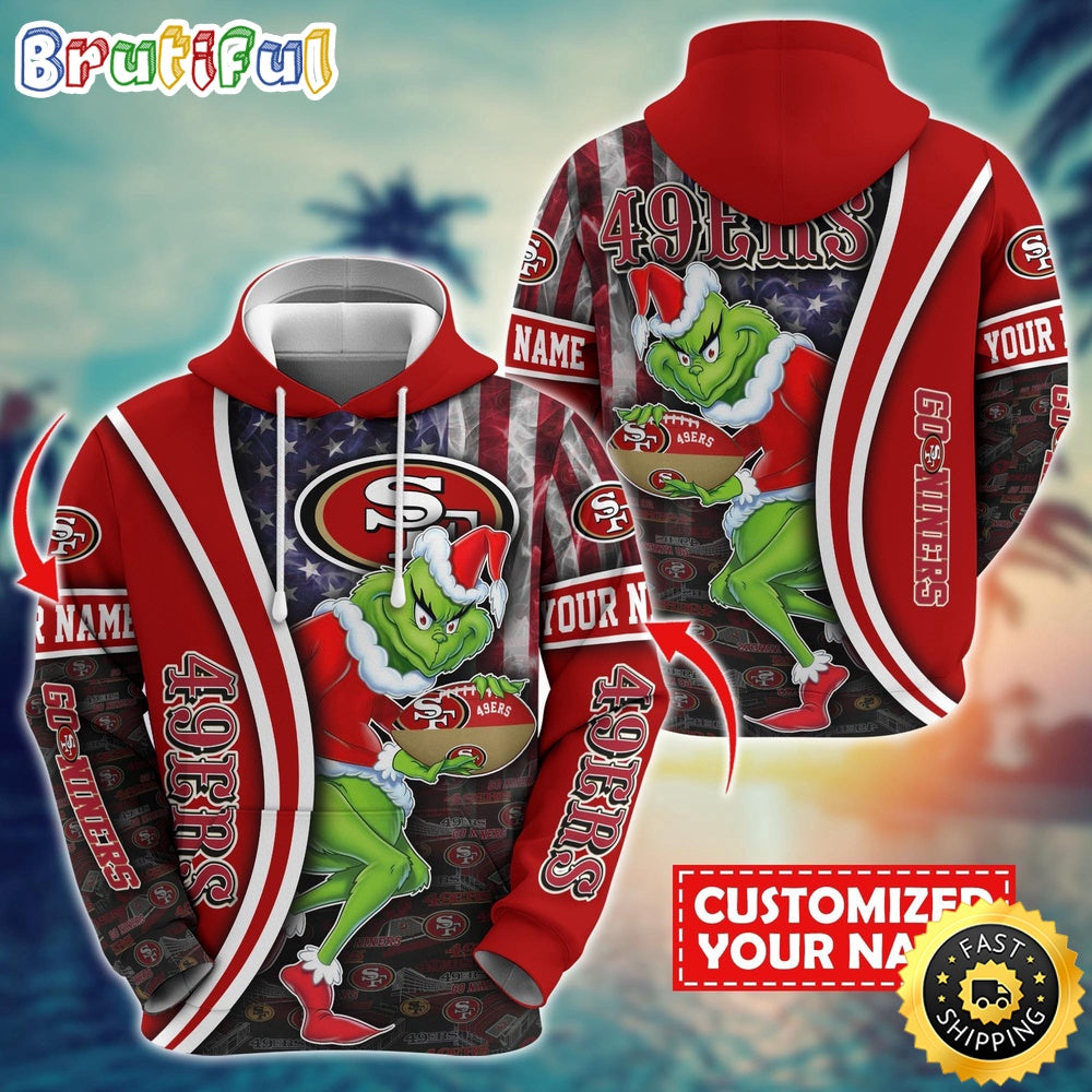 Personalized NFL San Francisco 49ers Hoodie Grinch Unisex Hoodie