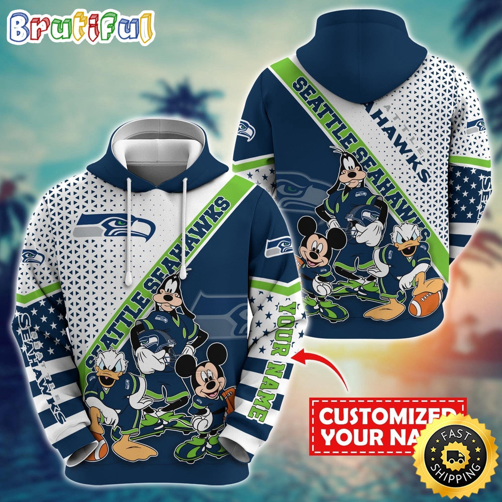 Personalized NFL Seattle Seahawks Hoodie Character Cartoon Movie Unisex Hoodie