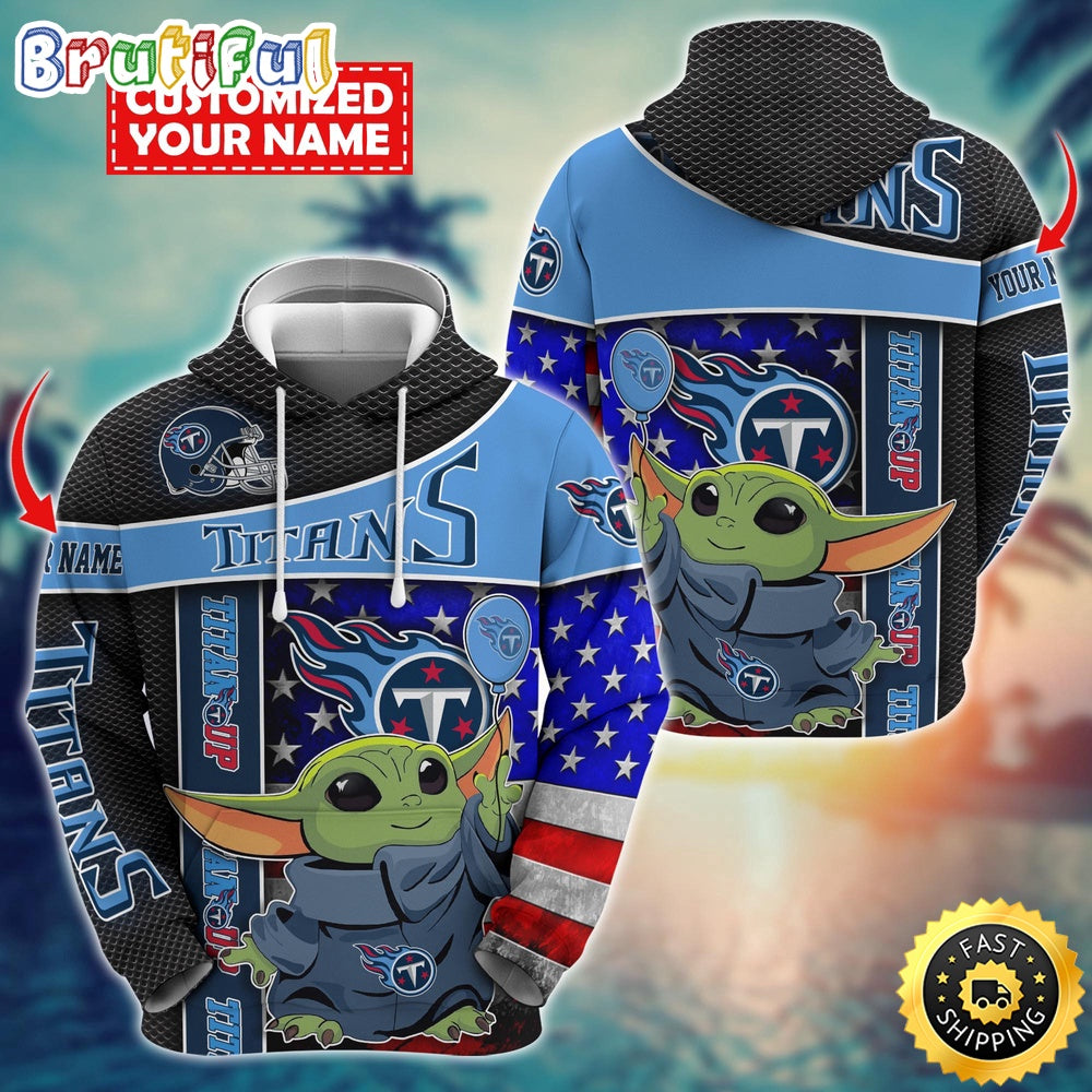 Personalized NFL Tennessee Titans Hoodie Baby Yoda Unisex Hoodie