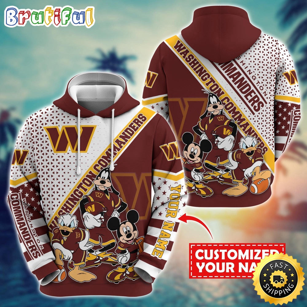 Personalized NFL Washington Commanders Hoodie Character Cartoon Movie Unisex Hoodie