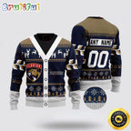 Personalized NHL Florida Panthers Elk Pattern Ugly Christmas Sweater Perfect Gift For Football Fans