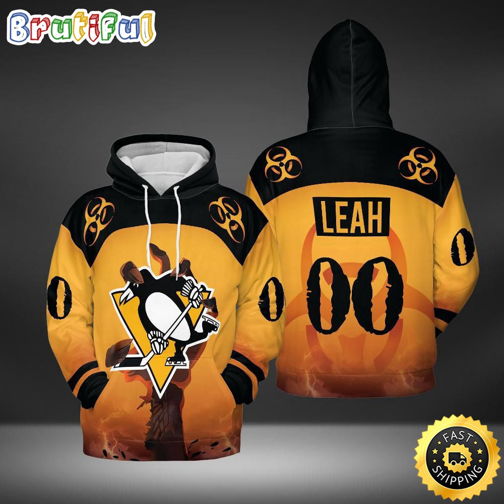 Personalized NHL Pittsburgh Penguins All Over Print 3D Hoodie Special Zombie Design For Halloween