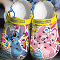 Personalized Pink Angel Stitch Love Kising Disney Couples Crocs