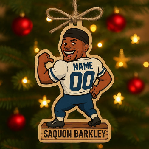 Personalized Saquon Barkley Football Player Ornament 2026