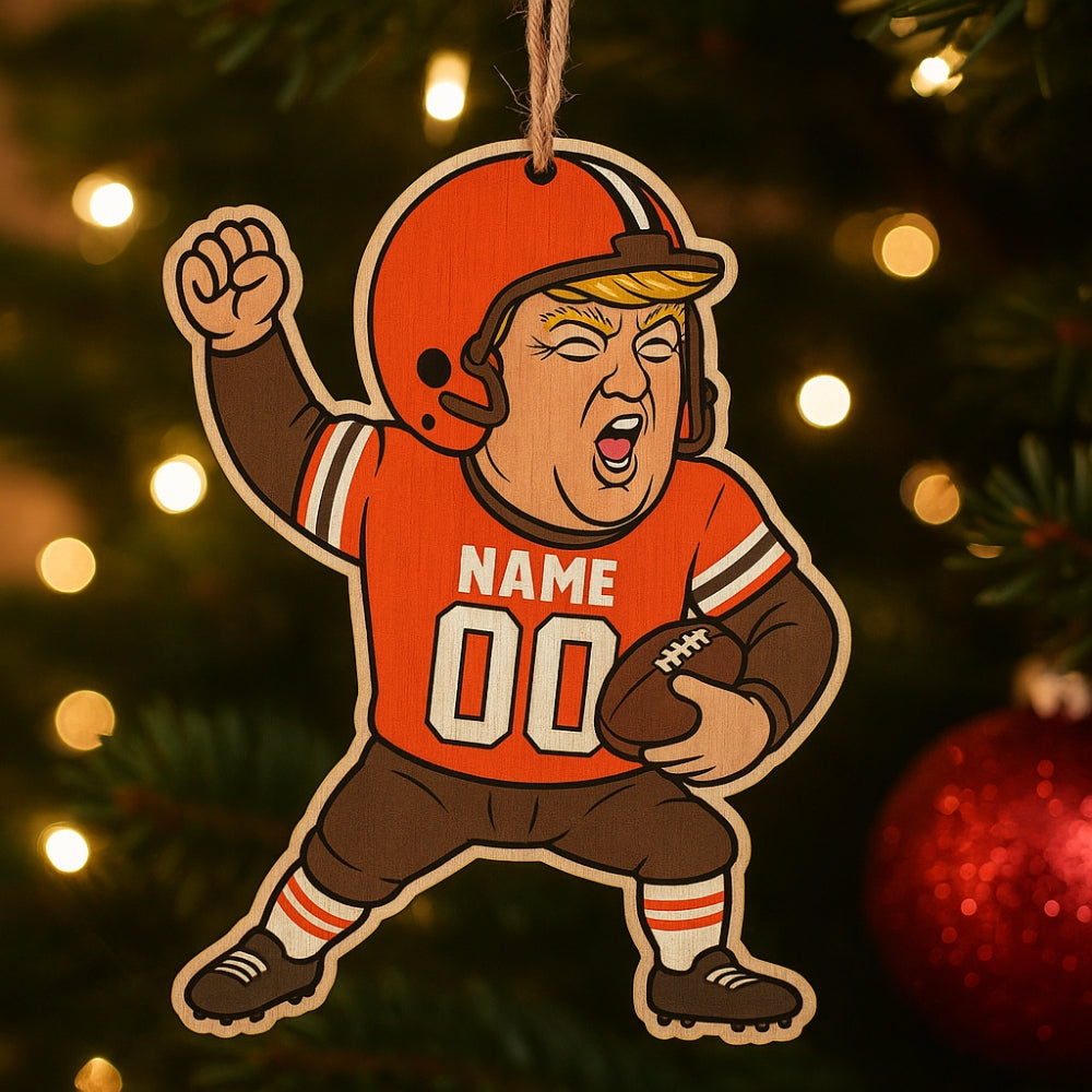 Personalized Trump Football Cleveland Browns 2026 Christmas Ornament