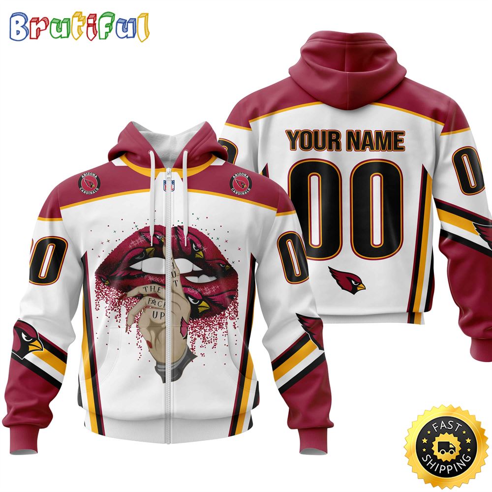 Personalized Arizona Cardinals All Over Print Zip Hoodie 3D Please Control A mouth Unisex Zip Hoodie