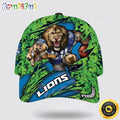 Personalized Detroit Lions Mascot St Patrick Day All Over Print Baseball Cap