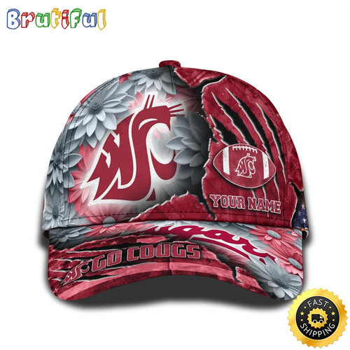 Personalized NCAA Washington State Cougars All Over Print Baseball Cap The Perfect Way To Rep Your Team