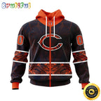 Personalized NFL Chicago Bears All Over Print Zip Hoodie 3D Specialized Native With Samoa Culture Unisex Hoodie