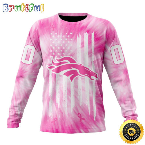 Personalized NFL Denver Broncos Crewneck Sweatshirt Special Pink Tie-Dye Unisex Sweatshirt