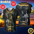 Personalized NFL Green Bay Packers Baseball Jersey Shirt The Reaper Art Skull