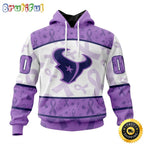 Personalized NFL Houston Texans All Over Print 3D Hoodie Special Lavender Fights Cancer Unisex Hoodie