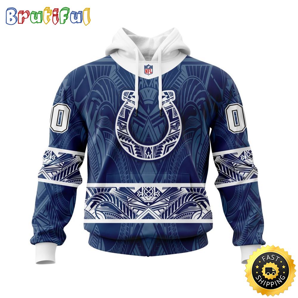 Personalized NFL Indianapolis Colts All Over Print 3D Hoodie Specialized Native With Samoa Culture Unisex Hoodie