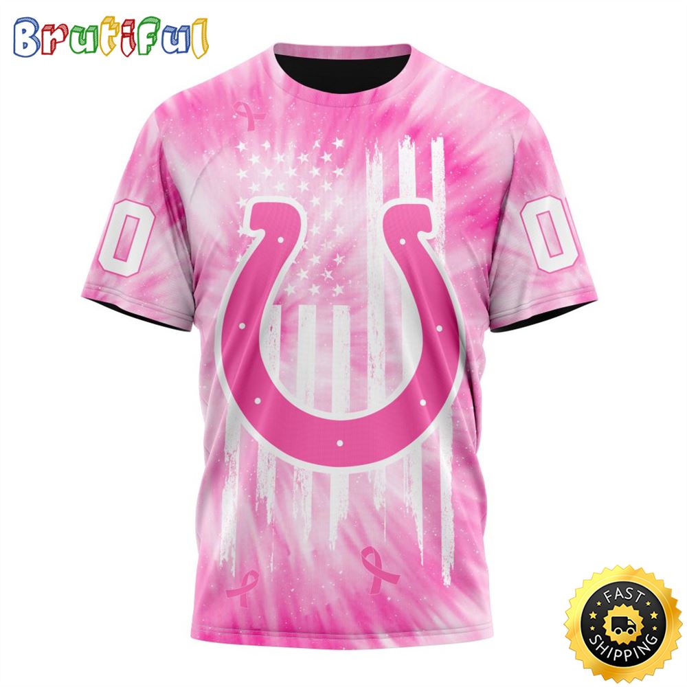 Personalized NFL Indianapolis Colts All Over Print 3D T Shirt Special Pink Tie-Dye Unisex Tshirt