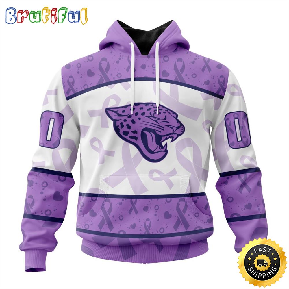 Personalized NFL Jacksonville Jaguars All Over Print 3D Hoodie Special Lavender Fights Cancer Unisex Hoodie