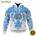 Personalized NFL Los Angeles Chargers Hoodie Norse Viking Symbols All Over Print 3D Hoodie