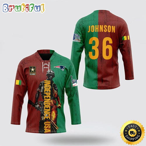 Personalized NFL New England Patriots Hockey Jersey Vietnam Veterans Day Nfl Hockey Jersey For Fans