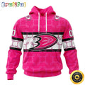 Personalized NHL Anaheim Ducks I Pink I Can In October We Wear Pink Breast Cancer All Over Print 3D Hoodie Unisex Hoodie Tshirt Sweatshirt