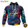 Personalized NHL Arizona Coyotes Specialized Fearless Against Autism All Over Print 3D Hoodie Unisex Hoodie