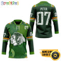 Personalized NHL Chicago Blackhawks 2024 St Patrick Day Hockey Jersey Nhl Hockey Jerseys